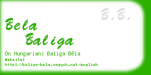 bela baliga business card